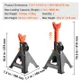 Jack Stands, 3 Ton (2,721.6 kg) Capacity Car Jack Stands Double Locking, 27.4 - 41.4 cm Adjustable Height, for lifting SUV, Pick