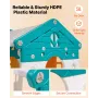 Outdoor Playhouse, Versatile Toddler Playground with Slide, Basketball, Telescope, Steering Wheel, Crawling Tunnel, Sales Window