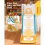Outdoor Playhouse, Versatile Toddler Playground with Slide, Basketball, Telescope, Steering Wheel, Crawling Tunnel, Sales Window