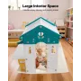 Outdoor Playhouse, Versatile Toddler Playground with Slide, Basketball, Telescope, Steering Wheel, Crawling Tunnel, Sales Window