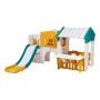 Outdoor Playhouse, Versatile Toddler Playground with Slide, Basketball, Telescope, Steering Wheel, Crawling Tunnel, Sales Window