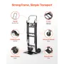 VEVOR 2 in 1 Folding Hand Truck, 226.9 kg Load Capacity for 4-Wheel Mode, Convertible Hand Truck Dolly with Wheels & Adjustable 