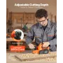 VEVOR Electric Hand Planer, 82 mm Cut Width, 650W 16800 RPM Corded Power Handheld Planer for Wood, with Adjustable Cut Depth, 2 