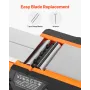 Electric Hand Planer, 82 mm Cut Width, 650W 16800 RPM Corded Power Handheld Planer for Wood, with Adjustable Cut Depth, 2 Blades