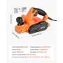 Electric Hand Planer, 82 mm Cut Width, 650W 16800 RPM Corded Power Handheld Planer for Wood, with Adjustable Cut Depth, 2 Blades