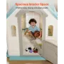 VEVOR Outdoor Playhouse, 5-In-1 Cottage Play House with Pretend Play, Basketball, Darts, Soccer, Ring Toss, Window & Convenient 