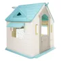 Outdoor Playhouse, 5-In-1 Cottage Play House with Pretend Play, Basketball, Darts, Soccer, Ring Toss, Window & Convenient Door, 