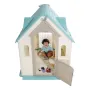 Outdoor Playhouse, 5-In-1 Cottage Play House with Pretend Play, Basketball, Darts, Soccer, Ring Toss, Window & Convenient Door, 