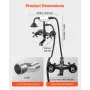 VEVOR Clawfoot Tub Faucet, Wall Mount Bathtub Faucets with Handheld Shower, Vintage Oil-Rubbed Bronze Clawfoot Tub Filler Faucet