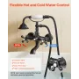 Clawfoot Tub Faucet, Wall Mount Bathtub Faucets with Handheld Shower, Vintage Oil-Rubbed Bronze Clawfoot Tub Filler Faucet Showe