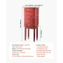 Jewelry Cabinet Armoire, Standing Wood Jewelry Storage Chest with 4 Spacious Drawers, Flip Top Mirror, 4 Top Storage Compartment