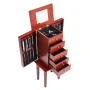 VEVOR Jewelry Cabinet Armoire, Standing Wood Jewelry Storage Chest with 4 Spacious Drawers, Flip Top Mirror, 4 Top Storage Compa