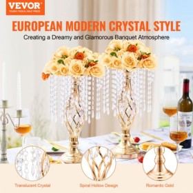20PCS 43cm/16.9â€ Tall Crystal Wedding Flower Stand Vase for Party Decor