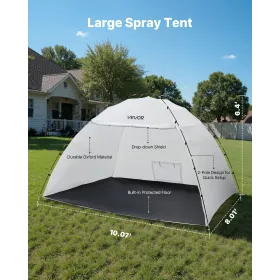 Portable Paint Booth Tent, 32930 x 2300 x 1880mm Painting Tent Station, Spray Shelter with Built-in Floor & Mesh Screen, Large S