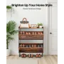 Shoe Cabinet with 2 Flip Drawers, Farmhouse Shoes Storage Cabinet with Metal Legs and Anti-Tipping Device, Freestanding Shoe Org