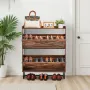 Shoe Cabinet with 2 Flip Drawers, Farmhouse Shoes Storage Cabinet with Metal Legs and Anti-Tipping Device, Freestanding Shoe Org