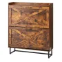Shoe Cabinet with 2 Flip Drawers, Farmhouse Shoes Storage Cabinet with Metal Legs and Anti-Tipping Device, Freestanding Shoe Org