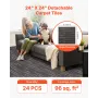 VEVOR Carpet Tiles Reusable 610x610 mm, 24 PCS Modular Carpet Square Rug, Commercial Floor Soft Padded for Seamless Cover 8.9㎡,