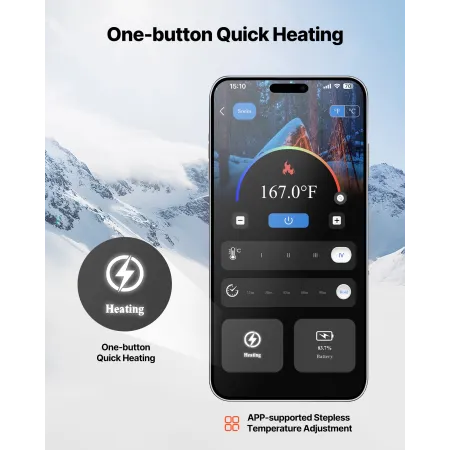 VEVOR Heated Socks, 6000mAh Battery Powered, Rechargeable Heating Socks with 4 Heating Levels, Electric Heated Sock with APP Con