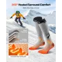 VEVOR Heated Socks, 6000mAh Battery Powered, Rechargeable Heating Socks with 4 Heating Levels, Electric Heated Sock with APP Con