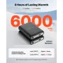 opvarmede sokker, 6000mAh batteridrevne, genopladelige
