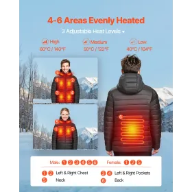 VEVOR Heated Jacket for Women with 7.4V Battery, Soft Shell Electric Heating Coat, Windproof Lightweight Outerwear with 4 Heatin