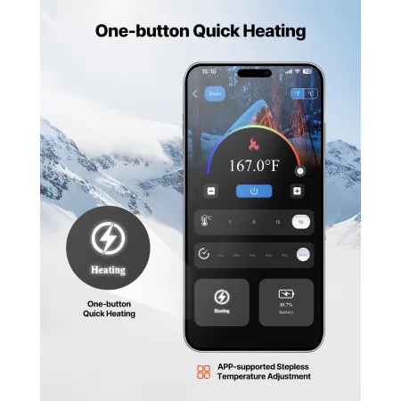 VEVOR Heated Socks, X-Large Size, 5000mAh Battery Rechargeable Heating Socks with 4 Heating Levels, Electric Heated Sock with AP