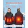 VEVOR opvarmet jakke til kvinder med 7,4V batteri, Soft Shell Electric Heating Coat, vindtæt Vandtæt letvægtsovertøj wi