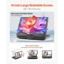 VEVOR Portable DVD Player, 14 inch HD Swivel Display Screen, 4.5-5 Hours Built-in Rechargeable Battery, Dual Speakers, Support S