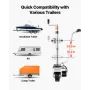 Electric Trailer Dolly, 2.5 T Towing Capacity, 380W 12V Motorized Jockey Wheel with 7 m/min Moving Speed, 31-63 cm Adjustable Cl
