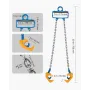 VEVOR Chain Drum Lifter, G80 Drum Lifting Chain Sling with Security Hook, Drums Handling 1 Ton Capacity, Equipment Fits for Cran