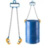 VEVOR Chain Drum Lifter, G80 Drum Lifting Chain Sling with Security Hook, Drums Handling 1 Ton Capacity, Equipment Fits for Cran