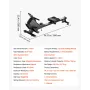 VEVOR Magnetic Rowing Machine,16-Level Quiet Resistance Adjustable, Foldable Rower Machine for Home, 158kg Weight Capacity, Row 