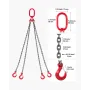 VEVOR Chain Sling, 6.3mm x 1.5 m Lifting Chains with 4 Leg Grab Hooks,Heavy Duty G80 Alloy Steel Lifting Sling, 2993kg Capacity,