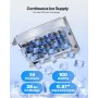 Commercial Ice Maker Machine, 45.36 kg/24h with 12.7kg Storage, 45 Cubes per Cycle, Stainless Steel Freestanding & Under Counter