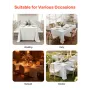 White Tablecloths for Rectangle Tables, 6 Pack, 60 x 102 Inches, Reusable and Machine Washable Table Clothes, Wrinkle-Resistant 