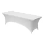 6 Pack Table Cloth for 8FT Rectangular Fitted Events, Wrinkle-Resistant Stretch White Table Covers, Washable Spandex Tablecloth 