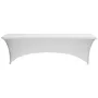 VEVOR 6 Pack Table Cloth for 8FT Rectangular Fitted Events, Wrinkle-Resistant Stretch White Table Covers, Washable Spandex Table