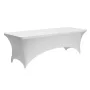 6 Pack Table Cloth for 8FT Rectangular Fitted Events, Wrinkle-Resistant Stretch White Table Covers, Washable Spandex Tablecloth 
