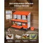 2 Tiers Chicken Nesting Boxes, 6 Compartments, Metal Egg Laying Boxes with Protective Collection Lids, Roll Out Nesting Box, Eas