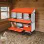 2 Tiers Chicken Nesting Boxes, 6 Compartments, Metal Egg Laying Boxes with Protective Collection Lids, Roll Out Nesting Box, Eas
