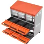 VEVOR 2 Tiers Chicken Nesting Boxes, 6 Compartments, Metal Egg Laying Boxes with Protective Collection Lids, Roll Out Nesting Bo