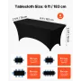 6 Pack Table Cloth for 6FT Rectangular Fitted Events, Wrinkle-Resistant Stretch Black Table Covers, Washable Spandex Tablecloth 