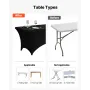 6 Pack Table Cloth for 6FT Rectangular Fitted Events, Wrinkle-Resistant Stretch Black Table Covers, Washable Spandex Tablecloth 