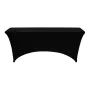 6 Pack Table Cloth for 6FT Rectangular Fitted Events, Wrinkle-Resistant Stretch Black Table Covers, Washable Spandex Tablecloth 