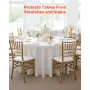 VEVOR White Round Tablecloths 10 Pack, 120 Inches in Diameter, Stain- & Wrinkle- Resistant, Machine Washable Table Clothes, Poly