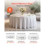 VEVOR White Round Tablecloths 10 Pack, 120 Inches in Diameter, Stain- & Wrinkle- Resistant, Machine Washable Table Clothes, Poly