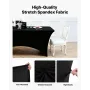 VEVOR 10 Pack Table Cloth for 6FT Rectangular Fitted Events, Wrinkle-Resistant Stretch Black Table Covers, Washable Spandex Tabl