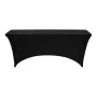 VEVOR 10 Pack Table Cloth for 6FT Rectangular Fitted Events, Wrinkle-Resistant Stretch Black Table Covers, Washable Spandex Tabl