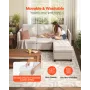 Modular Sectional Sofa, 3-Seater Modular Sofa with Hidden Storage, Cloud Sectional Couch with Ottoman & High Rebound Sponge, Sol